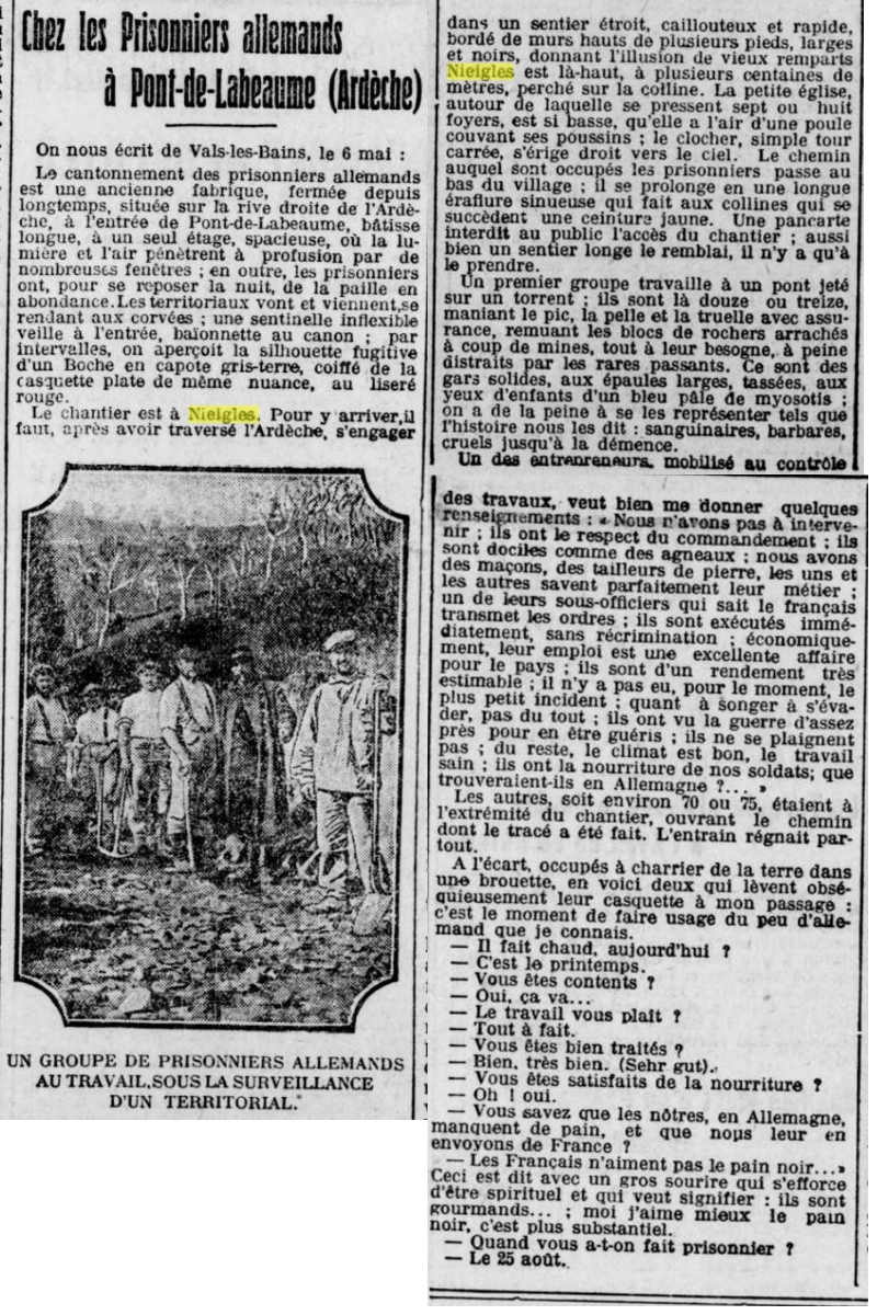 1915-08-MAI Prisonniers Allemand colonie Ricard - Le Petit Marseillais.webp